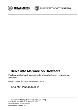 Delve Into Malware on Browsers Finding Related Web Content Alterations Between Browser Ex- Tensions