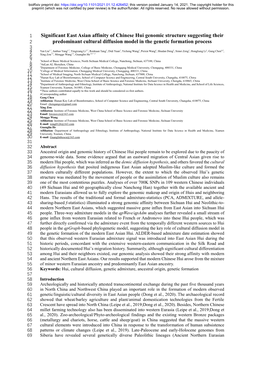 Significant East Asian Affinity of Chinese Hui Genomic Structure