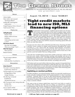 Tight Credit Markets Lead to New ISO, MLS