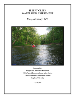 SLEEPY CREEK WATERSHED ASSESSMENT Morgan County, WV