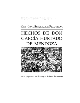 Hechos De Don García Hurtado De Mendoza