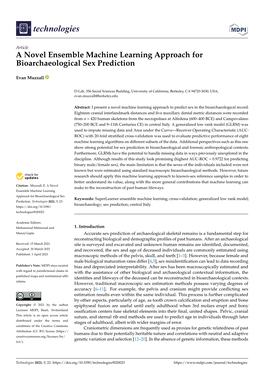 A Novel Ensemble Machine Learning Approach for Bioarchaeological Sex Prediction