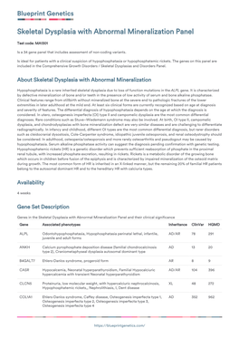 Blueprint Genetics Skeletal Dysplasia with Abnormal Mineralization Panel