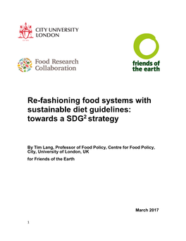 Re-Fashioning Food Systems with Sustainable Diet Guidelines: Towards a SDG2 Strategy