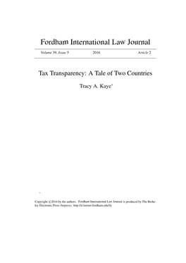 Tax Transparency: a Tale of Two Countries