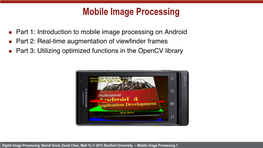 Mobile Image Processing