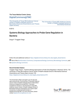 Systems Biology Approaches to Probe Gene Regulation in Bacteria