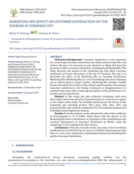 Marketing Mix Effect on Customer Satisfaction on the Tourism in Tomohon City