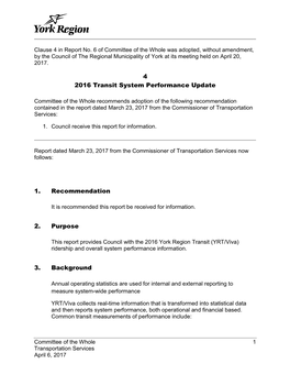 2016 Transit System Performance Update