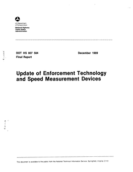 Update of Enforcement Technology and Speed Measurement Devices