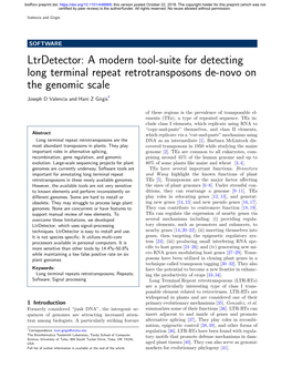 A Modern Tool-Suite for Detecting Long Terminal Repeat Retrotransposons De-Novo on the Genomic Scale