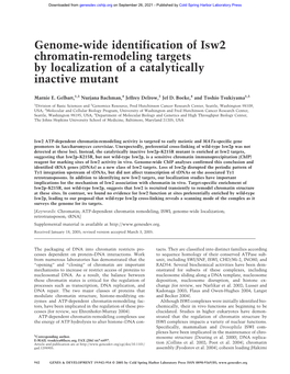 Genome-Wide Identification of Isw2 Chromatin-Remodeling Targets by Localization of a Catalytically Inactive Mutant