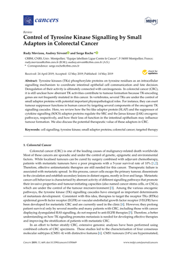 Control of Tyrosine Kinase Signalling by Small Adaptors in Colorectal Cancer
