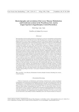 Biostratigraphy and Correlation of The