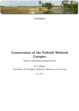 Conservation of the Kalivelli Wetland Complex