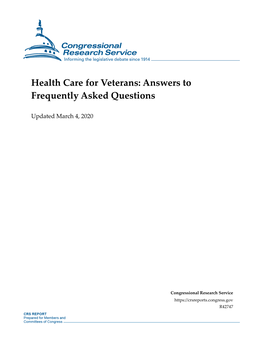 Health Care for Veterans: Answers to Frequently Asked Questions