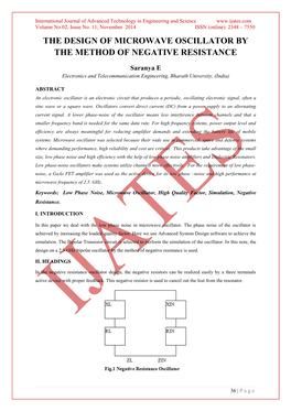 The Design of Microwave Oscillator by the Method of Negative Resistance