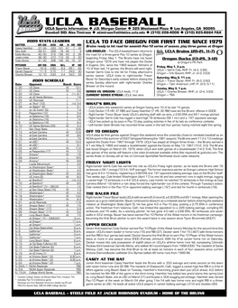 UCLA Baseball UCLA Sports Information U J.D