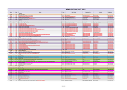 Aswd Fixture List 2021