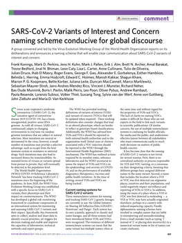 SARS-Cov-2 Variants of Interest and Concern Naming Scheme Conducive for Global Discourse