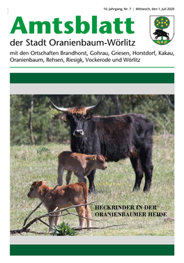 Amtsblatt Nr. 7 Vom 01.07.2020