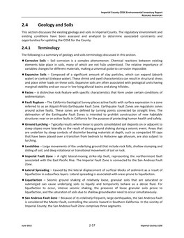 2.4 Geology and Soils This Section Discusses the Existing Geology and Soils in Imperial County