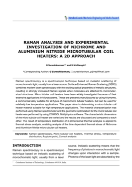Raman Analysis and Experimental Investigation of Nichrome and Aluminium Nitride Microtubular Coil Heaters: a 2D Approach