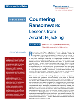 Countering Ransomware: Lessons from Aircraft Hijacking