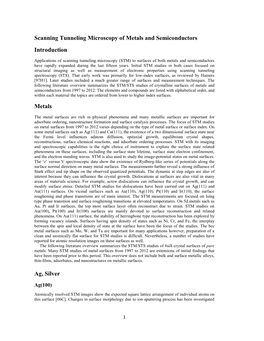 Scanning Tunneling Microscopy of Metals and Semiconductors