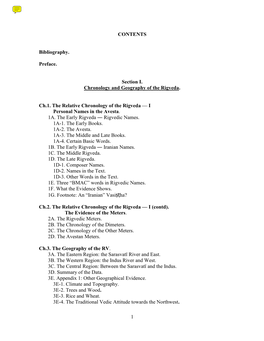 1 CONTENTS Bibliography. Preface. Section I. Chronology And