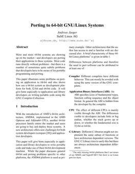 Porting to 64-Bit GNU/Linux Systems