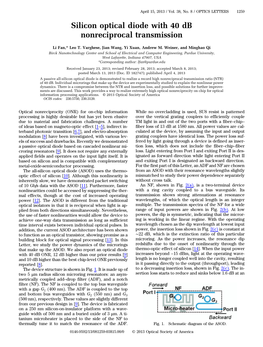 Silicon Optical Diode with 40 Db Nonreciprocal Transmission