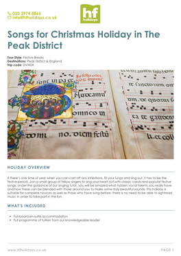 New Year Singing for Pleasure for All in the the Peak District