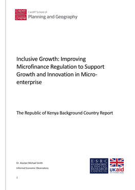 Improving Microfinance Regulation to Support Growth and Innovation in Micro- Enterprise