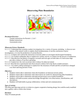 Discovering Plate Boundaries