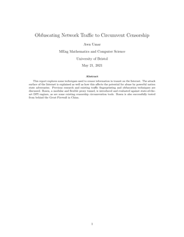 Obfuscating Network Traffic to Circumvent Censorship