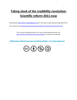 Taking Stock of the Credibility Revolution: Scientific Reform 2011-Now