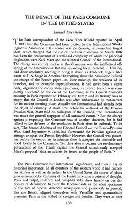 The Impact of the Paris Commune in the United States