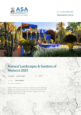 Natural Landscapes & Gardens of Morocco 2023