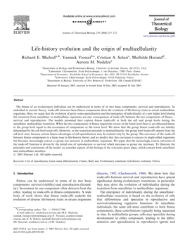 Life-History Evolution and the Origin of Multicellularity