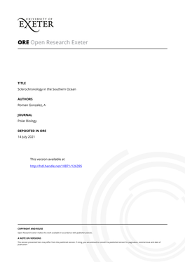 Sclerochronology in the Southern Ocean