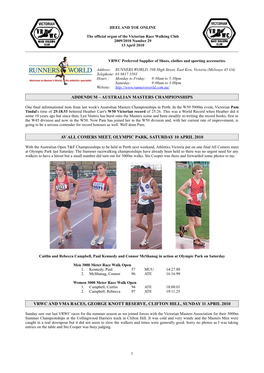 Addendum – Australian Masters Championships Av