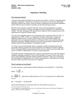 Impedance Matching