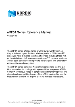 Nrf51 Series Reference Manual Version 3.0