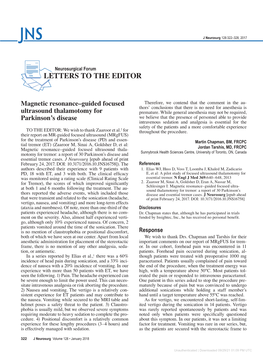 LETTERS to the EDITOR. Magnetic Resonance–Guided Focused