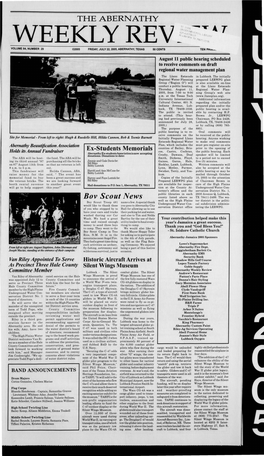 WEEKLYREV VOLUME 84, NUMBER 29 ©2005 FRIDAY, JULY 22,2005, ABERNATHY, TEXAS 50 CENTS TEN Pabl.~