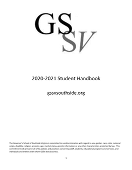 2020-2021 Student Handbook
