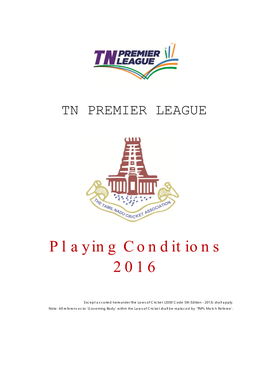 Playing Conditions 2016
