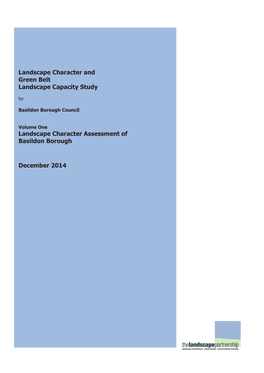 Landscape Study Volume 1 Landscape Character Assessment