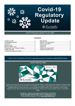 Covid-19 Regulatory Update 03Jun2020